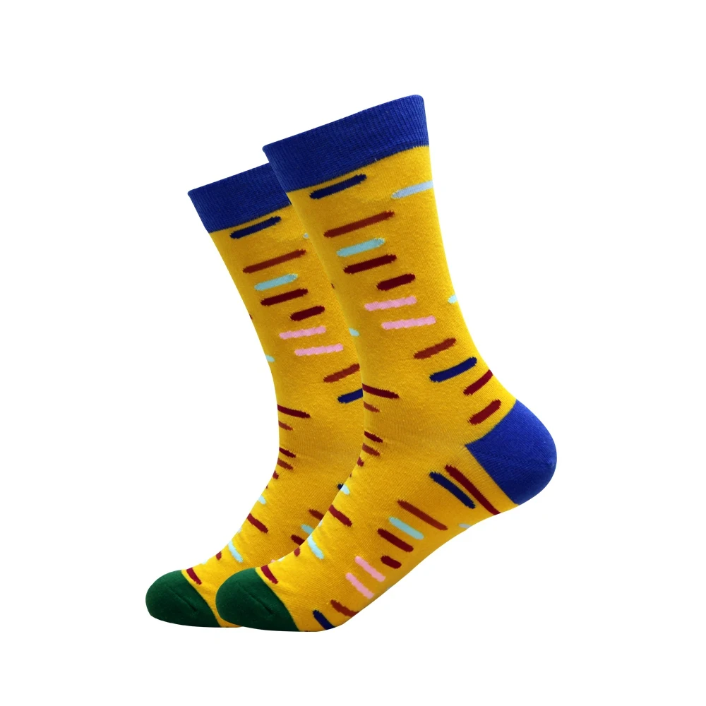 Новые мужские цветные носки в деловом стиле, носки из чесаного хлопка, брендовые носки в горошек, новые мужские носки, американский размер(7,5-12), 1 пара - Цвет: 527