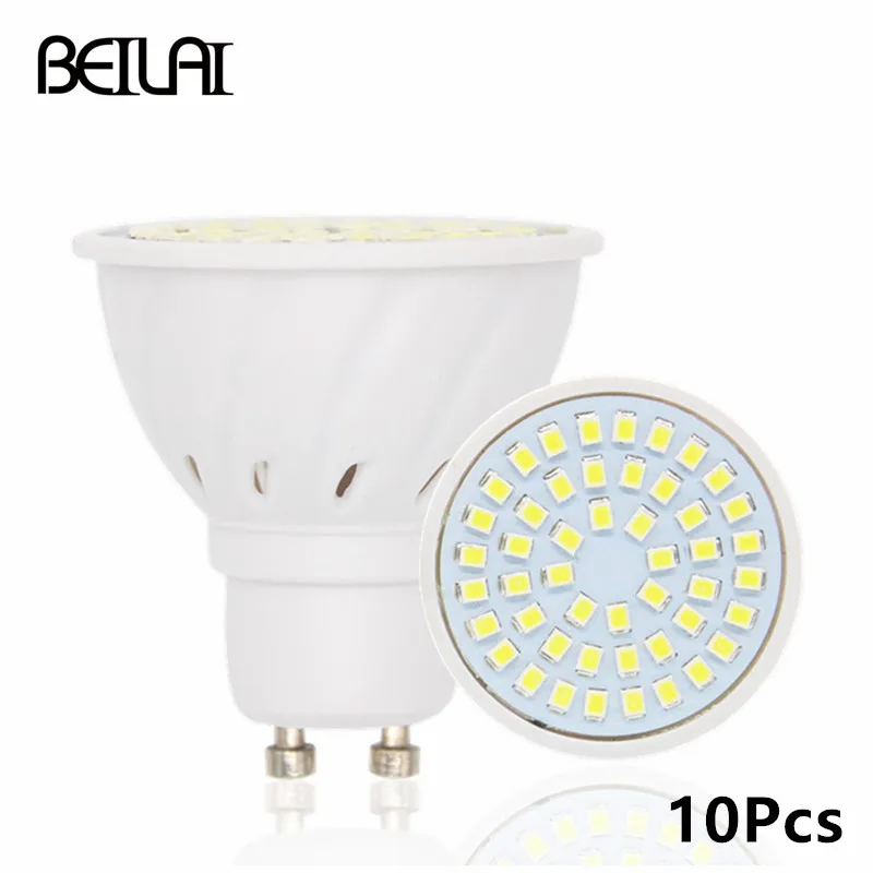 BEILAI 10 unids 2835 GU10 Bombillas Led Luces de Bulbos 220 V 2835 Lampada De LED de La Lámpara GU 10 Ampolla Vela Proyector Luz Lamparas BEILAI 10 unids 2835 GU10 Bombillas Led Luces de Bulbos 220 V 2835 Lampada De LED de La Lámpara GU 10 Ampolla Vela Proyector Luz Lamparas