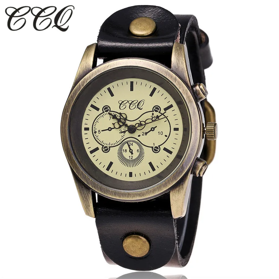 

CCQ China Brand Fashion Women WristWatch Luxury Quartz Watch Vintage Cow Leather Bracelet Watch Casual Relogio Feminino C87