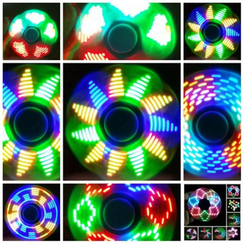 

New Light Fidget Spinner Led Stress Hand Spinners Glow In The Dark Figet Spiner Cube EDC Anti-stress Finger Spinner Toy