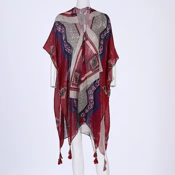 

Beach Dress Kaftan Pareo Sarongs Sexy Cover-Up Chiffon Bikini Swimwear Tunic Swimsuit Bathing Suit Cover Ups Robe