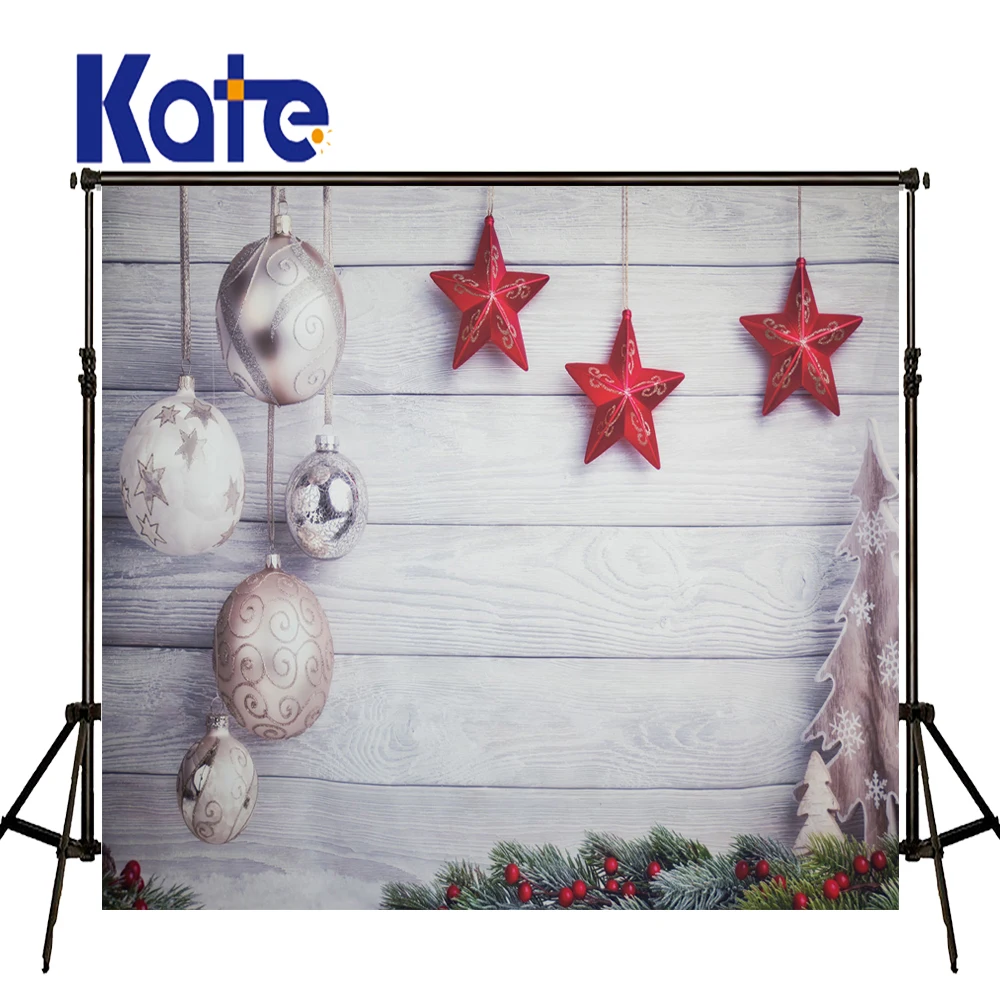 KATE Photo Background Christmas Backdrop White Wooden Backdrops Bolas ...
