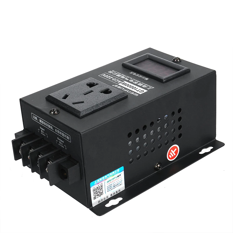 Regulador de Tensão Eletrônico Display Led Temperatura - Velocidade Ajustar Controlador Escurecimento Termostato 0-220 v 10000 w Scr 8 0 220 v 10000 w scr regulador