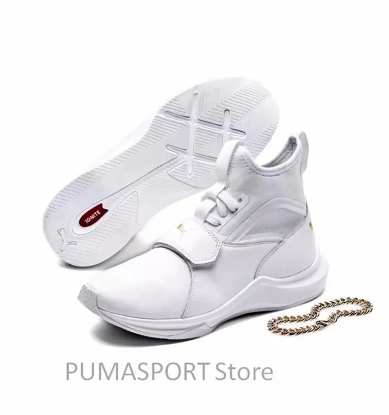 

Original Selena Gomez X Puma Phenom Lux Women's White Sneakers Suede Satin Badminton Shoes size35.5-40