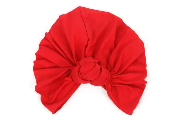 Новая мода горячая распродажа Женские 13 одноцветные черные белые красные бежевые зеленые индийские тюрбан шапки для женщин - Цвет: red
