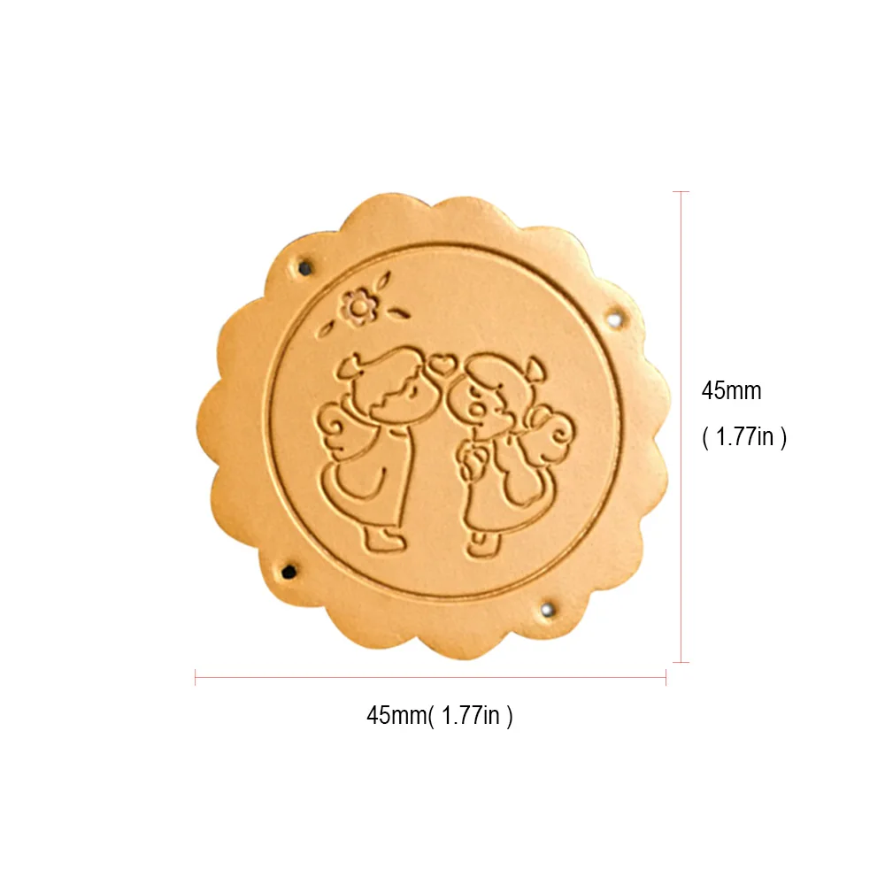 48 шт./лот, кожаные этикетки «Ангелы любви» ручной работы для влюбленных, Подарочные бирки, бесплатный стиль, бирка для шитья одежды, Подарочная кожаная этикетка