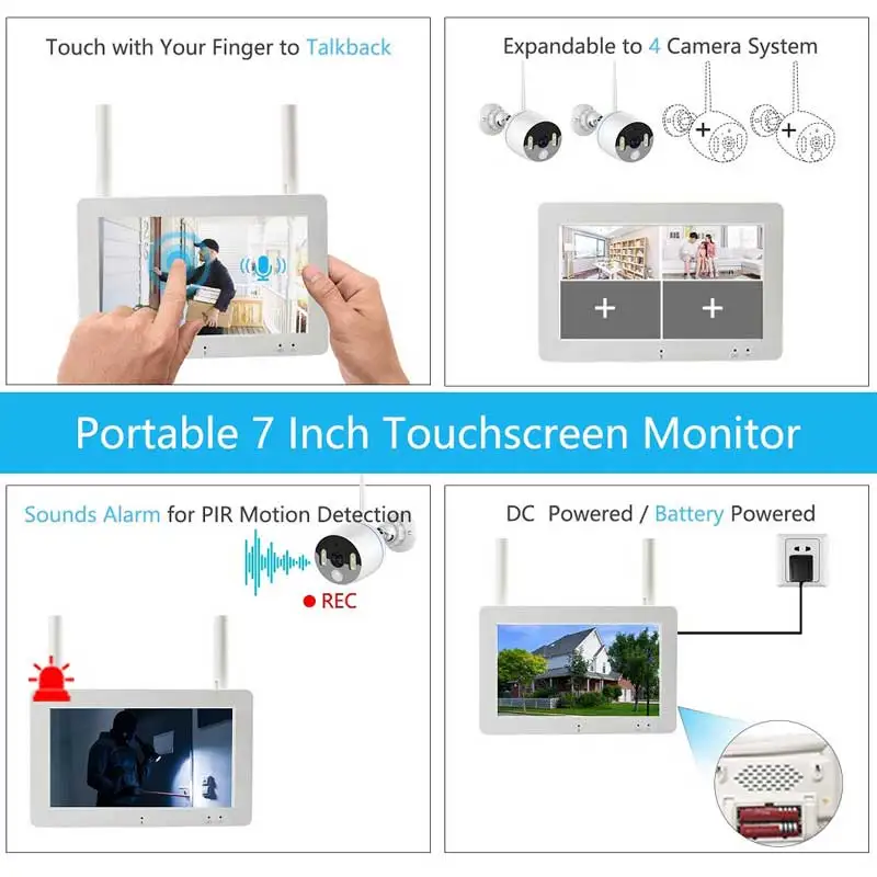 Smart Home Security IP Camera 4 CHNVR Kit 1080P Wireless Indoor CCTV Camera With Two Way Audio Plug & Play Installation