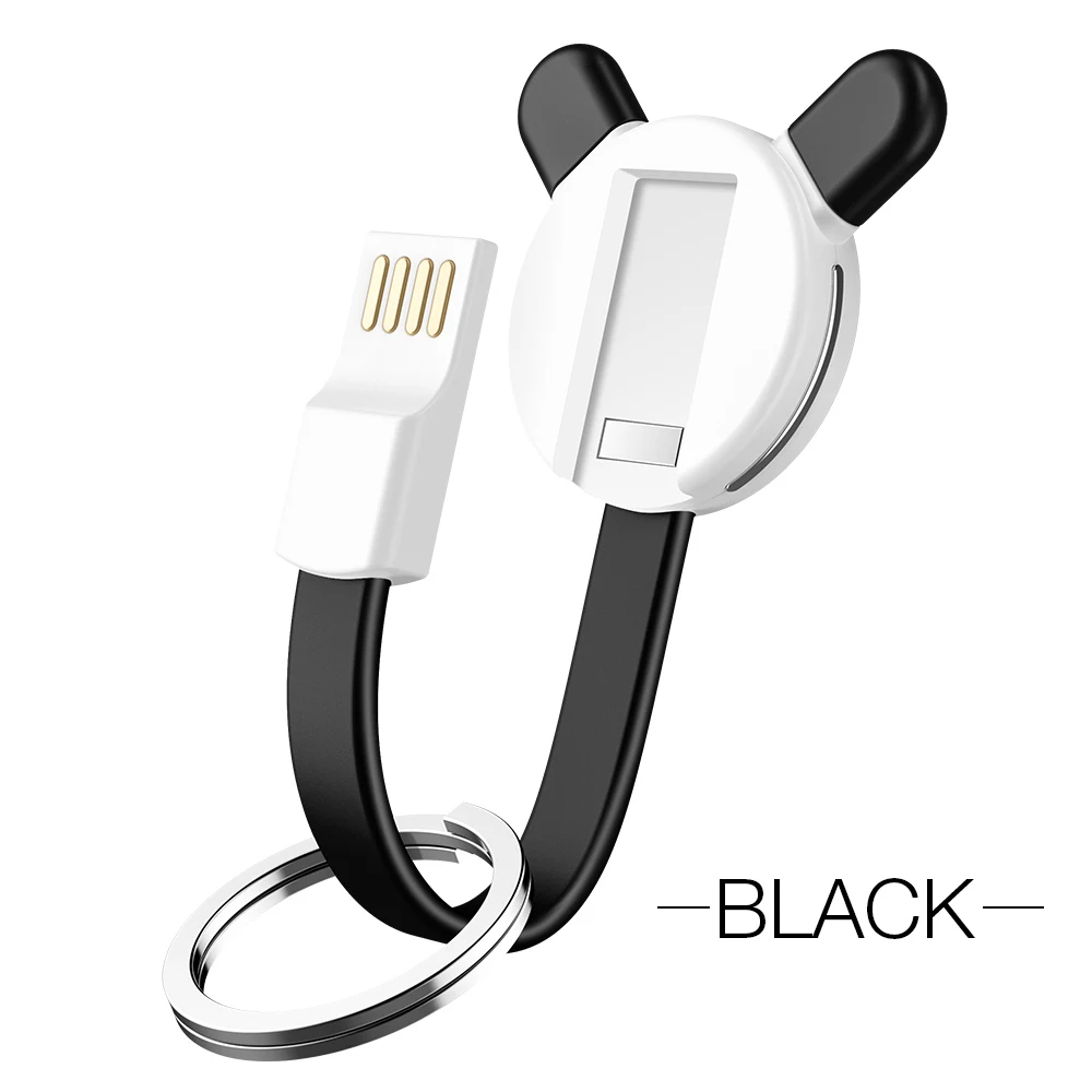 FLOVEME 3 в 1 Micro Usb Tyep C кабель Шнур для iphone зарядное устройство данных зарядки брелок для samsung Redmi K20 Pro Microusb - Цвет: Black