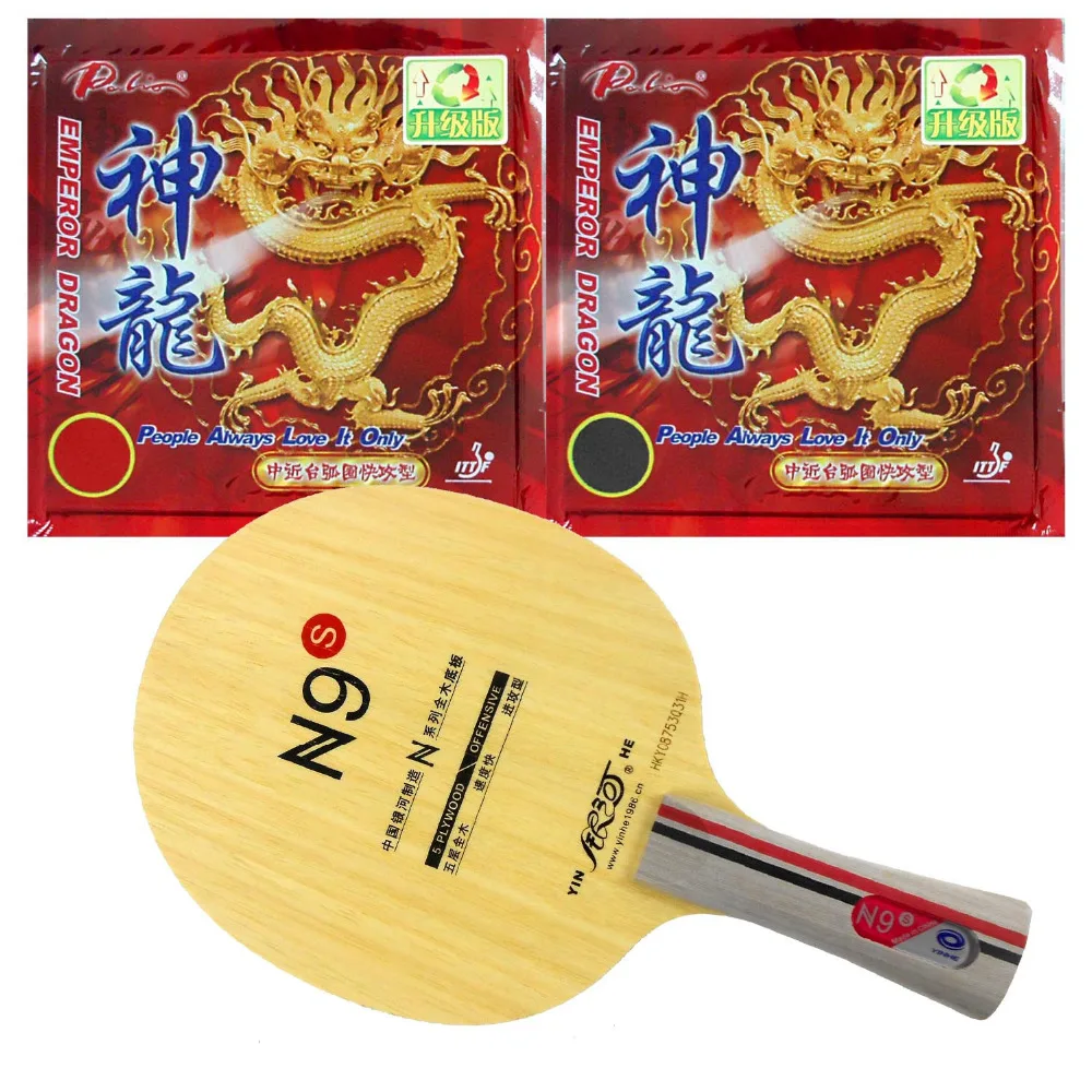 

Pro Combo PingPong Racket Galaxy N9s Table Tennis Blade with 2x Palio Emperor Dragon Table Tennis Rubbers Long shakehand FL