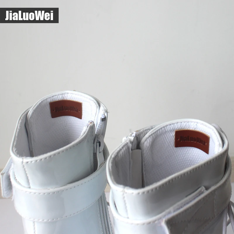 Jialuowei/ботинки с ремешком на щиколотке женские ботинки на платформе на тонком высоком каблуке 18 см/7 дюймов обувь из искусственной кожи пикантная женская обувь на шнуровке, Фетиш-сапоги