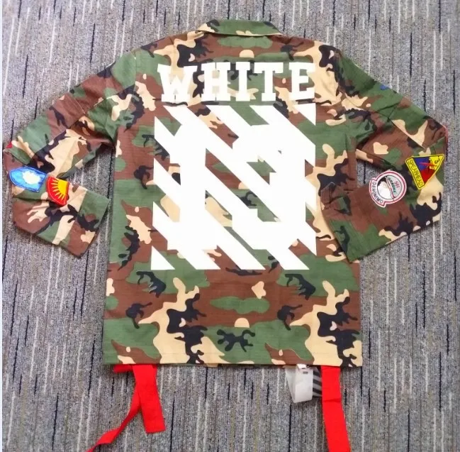 OFF-WHITE FIELD JACKET PATCHES ON THE SLEEVES, BACK FOUR POCKETS Chris Brown rocks an Off-White Virgil Camo Field Jacket - AliExpress