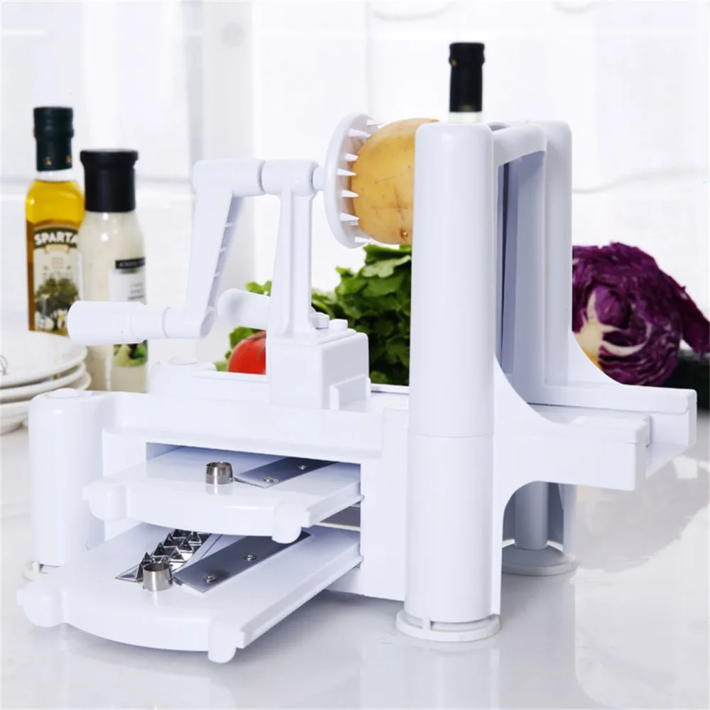 Home Use Essential Tri-Blade Slicer Vegetable Spiral Cutter Mandoline Chopper Cooking Tools Kitchen Spiralizer Knife