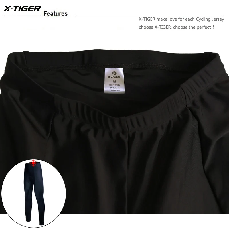 X-Tiger, женские полностью черные Pro гелевые мягкие велосипедные брюки, лайкры, велосипедные штаны для горного велосипеда, колготки для горного велосипеда