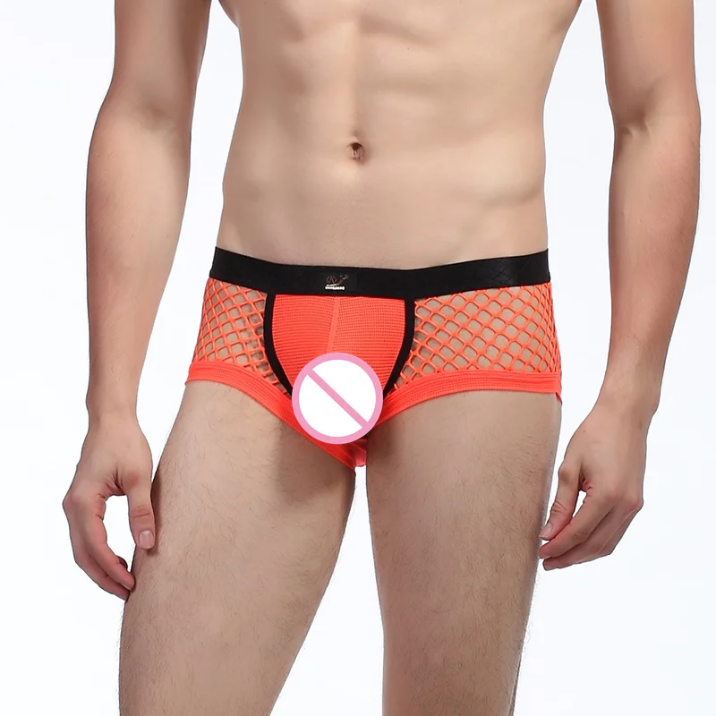 AIIOU мужские боксеры нижнее белье ультра-тонкая сетка дышащий See Through Gay U Pouch выпуклые сексуальные трусики слип Cueca боксеры нижнее белье