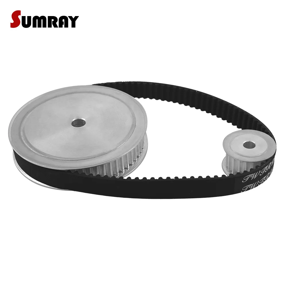 

SUMRAY HTD5M Timing Pulley Belt Kit Reduction 1:3 5M 20T 60T Thoothed Belt Pulley 5M-410 TIming Belt 10mm Belt Width Laser