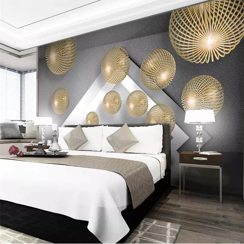 beibehang Custom wallpaper 3d photo mural papel de parede metal sphere expansion space modern minimalist background wall paper |