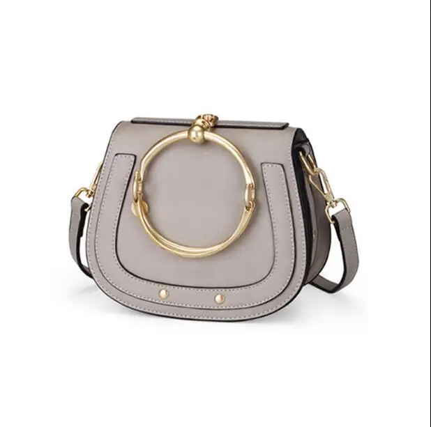 

Handbags Women Bags Designer Ring Handle Tote Bags Rivet Hoop Saddle Split Leather Crossbody Bags For Women Autumn New
