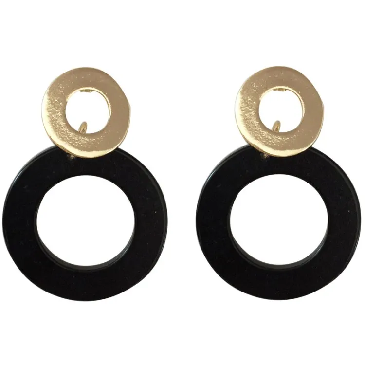

Red/Black/Yellow Hollow Out Round Resin Dangle Earrings Women Girls Simple Gifts Wedding Party Drop Earrings