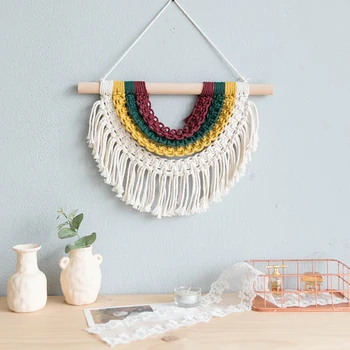 

Macrame Wall Hanging Hand-woven Creative Wall Tapestry Boho Decor B&B Women's Cake Shop Home Decoration Accessories Wall Decor