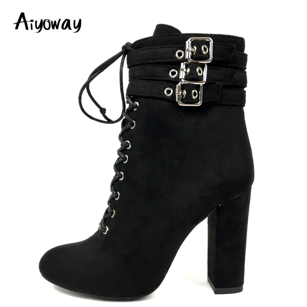 black lace up ankle boots ladies