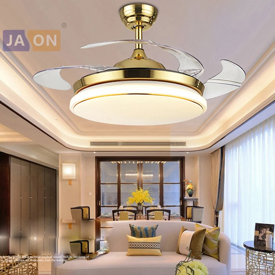 

LED Postmodern Alloy Acryl ABS Golden Chrome Ceiling Fan.LED Lamp.LED Light.Ceiling Lights.LED Ceiling Light.For Foyer