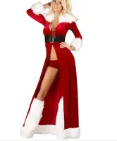 Sexy High Quality Xmas Adult Women Red Robes Fancy Dress Plus Size Code Christmas Costumes For Women 1