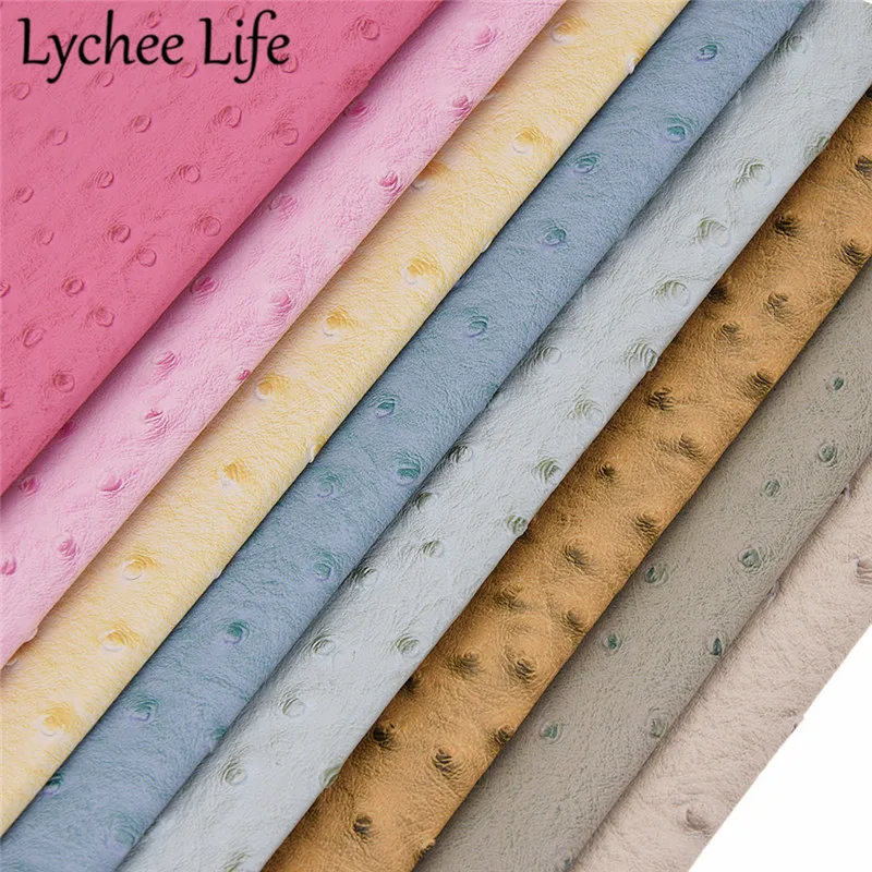 Lychee Life тисненая страусиная кожа ткань A4 ПВХ 29x21 см синтетическая ткань DIY Современная домашняя одежда Текстиль Швейные аксессуары