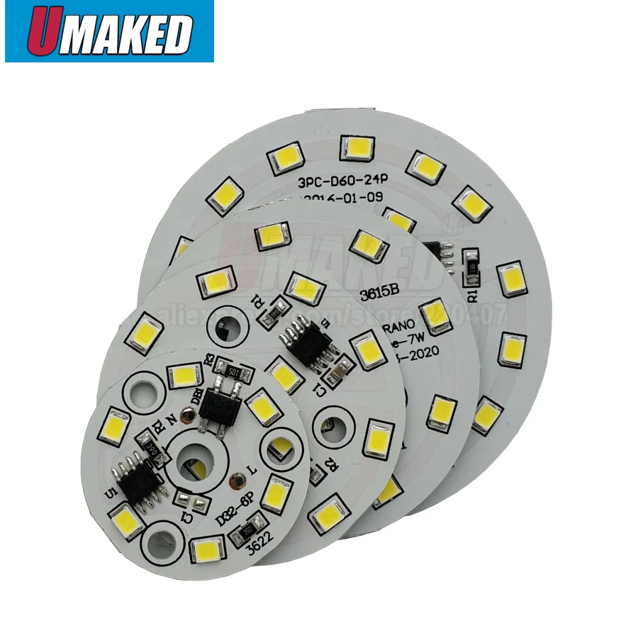 9W 60mm AC 220V Downlight led pcb smd2835 integrated IC driver, 18w 15w 12w 9w 7w 5w 3w  for down light Diy