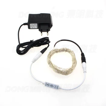 5 stks DC12V 5 m 50led met DC connector lichtslingers waterdichte led kerstboom licht met power dadpter led controller