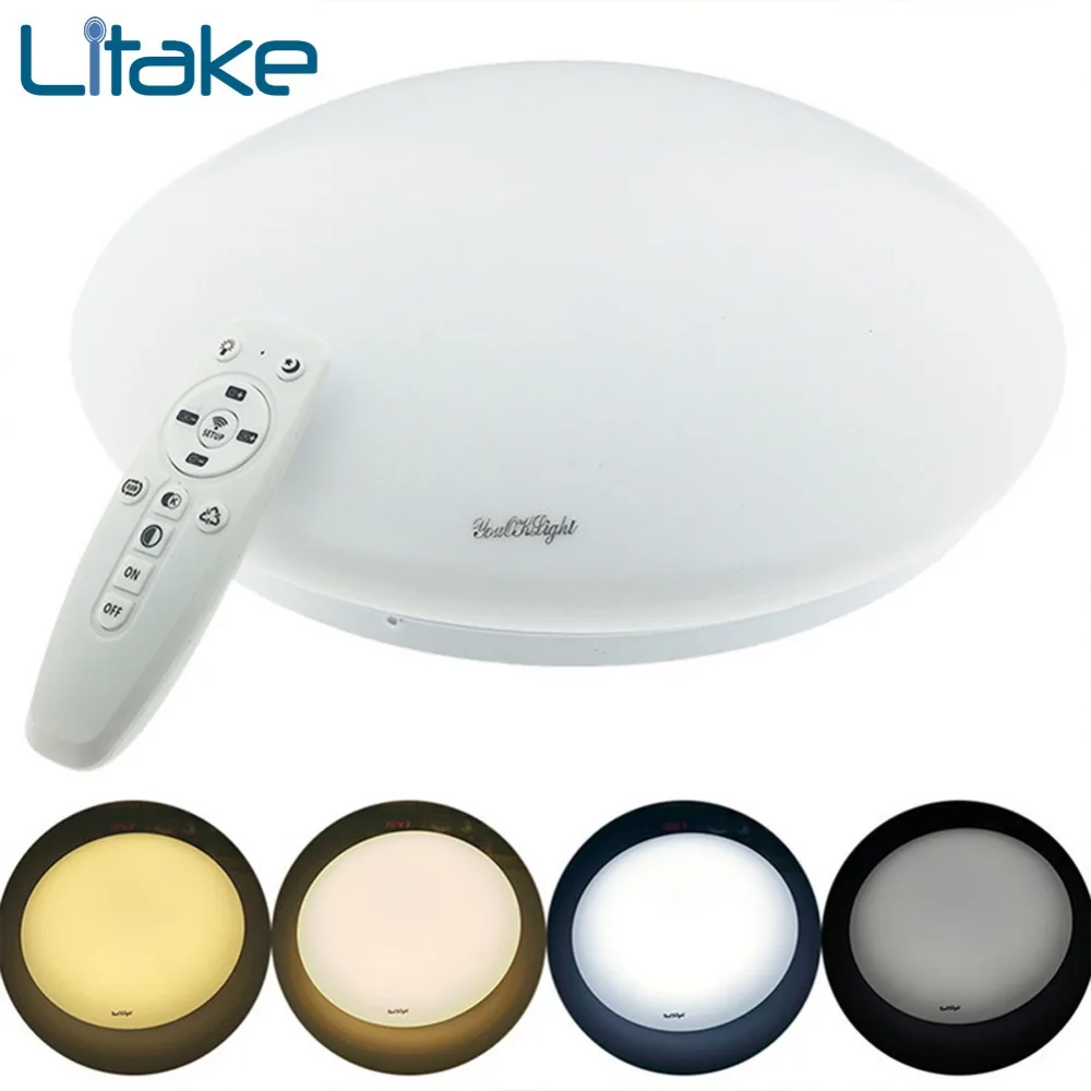 

Litake 18W Dimmable LED Lamp Aluminum Alloy Ceiling Light LED Panel Remote Controll Light Bulb for Home Decoration