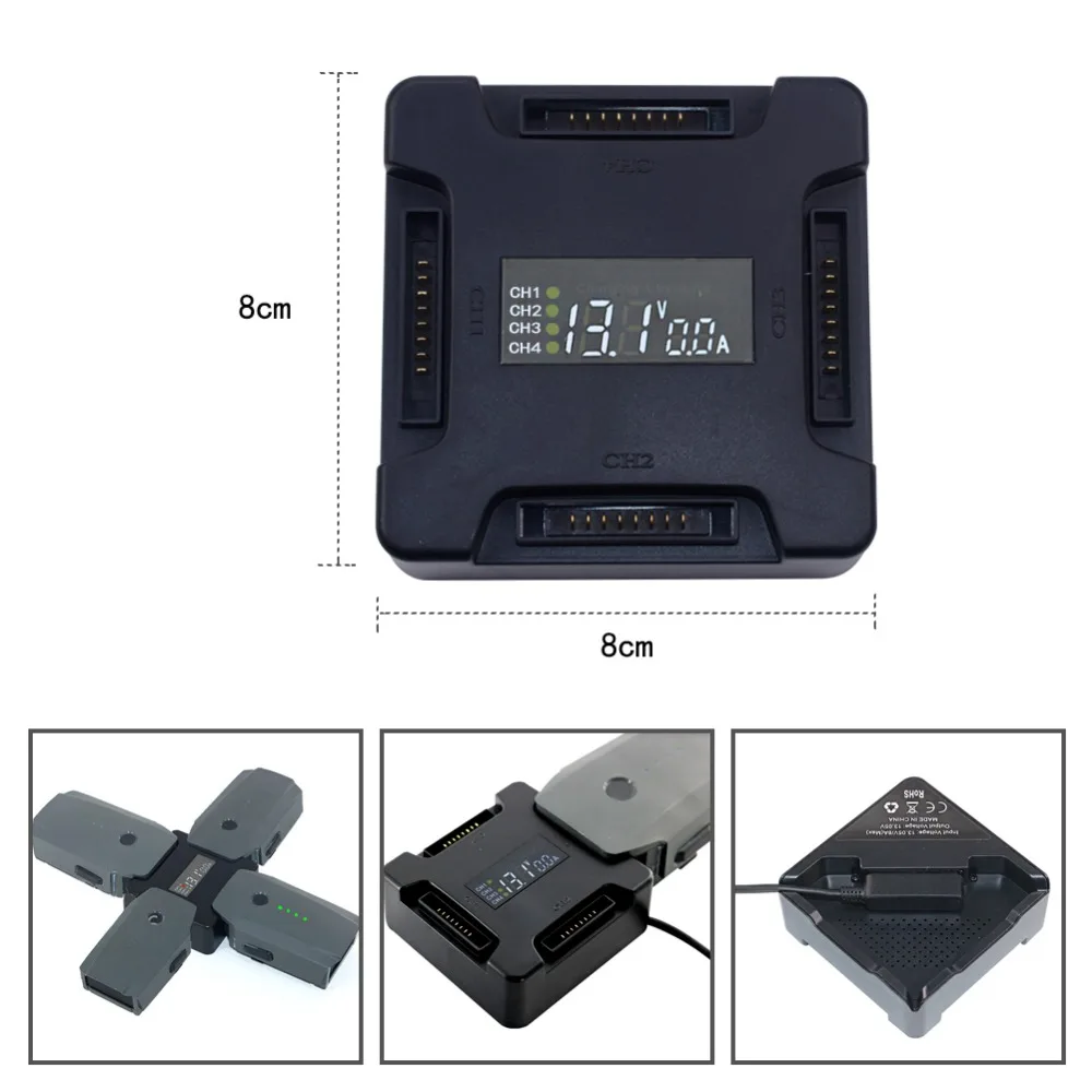 4in1 Multi Batteries Charging Hub LCD Intelligent Charger Hub For DJI Mavic Pro