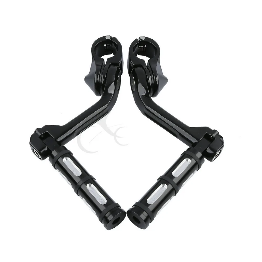 

Motorcycle 1.25" Engine Guards Footpegs With Long Angled Highway Peg Mount For Harley Honda Shadow 400 steed400 Yamaha V-STAR