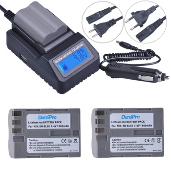 

Durapro 2pcs EN-EL3E EN EL3e Camera Battery + LCD Fast Charger For Nikon D70 D70S D80 D90 D100 D200 D300 D300S D700 Camera
