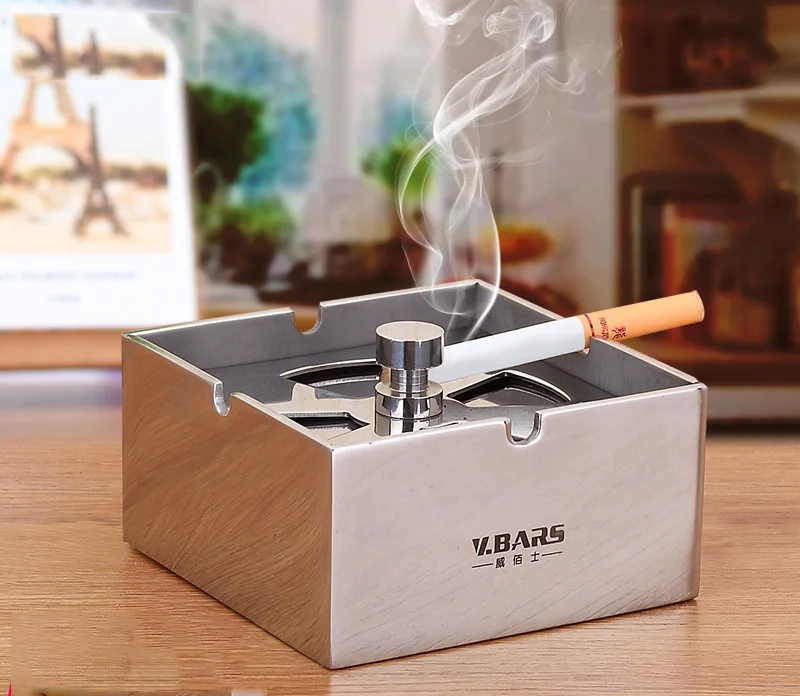 

Ashtray Stainless Steel Creative Cover Large Seal Personality European Style Living Room Decoration Windproof Office Men