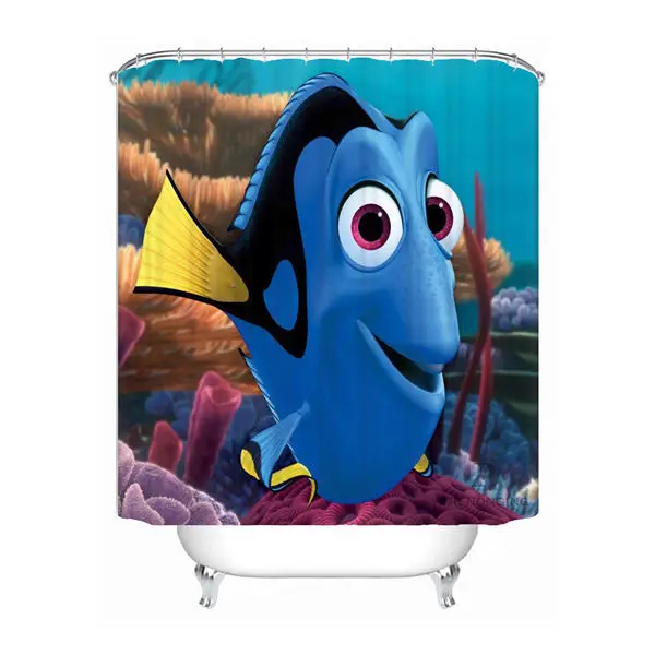 Custom Marlin Dory Finding Nemo Shower Bath Bathroom Curtain