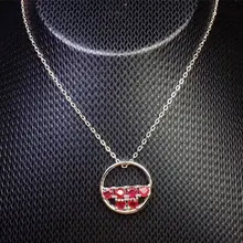 Натуральная подвеска с рубином 925 Стерлинговое Серебро происхождения настоящий рубин ювелирные изделия 0.15ct* 6 шт драгоценный камень# T18103007