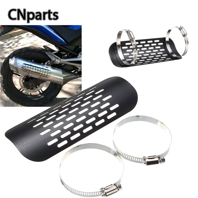 

CNparts 1x Universal For Most Motorcycle Accessories Modified Black Metal Rear Tail Exhaust Pipe Muffler Heat Shield Cover Guard