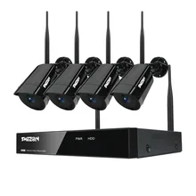 TMEZON 4CH CCTV System 960P NVR 4PCS 1.3MP Wireless IP Camera IR Outdoor P2P Wireless Security System Surveillance Kit with 1TB