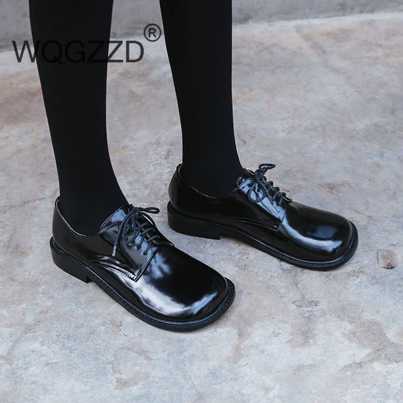 

2018 Luxury Women Flat Shoes Woman Genuine Leather Shoes Lace Up Oxford Shoes For Women Zapatos Mujer