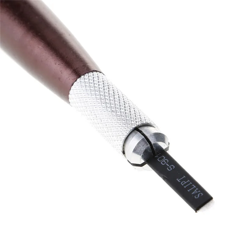 

50Pcs Black Manual Embroidered Eyebrow Tattoo Makeup U Shape Blade 18 Needles(not including pen)