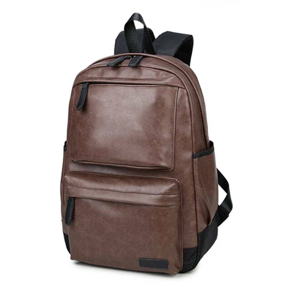 Брендовый мужской рюкзак, винтажные однотонные Рюкзаки большой вместимости, мужской кожаный рюкзак для путешествий, сумка через плечо, школьная сумка, Mochilas