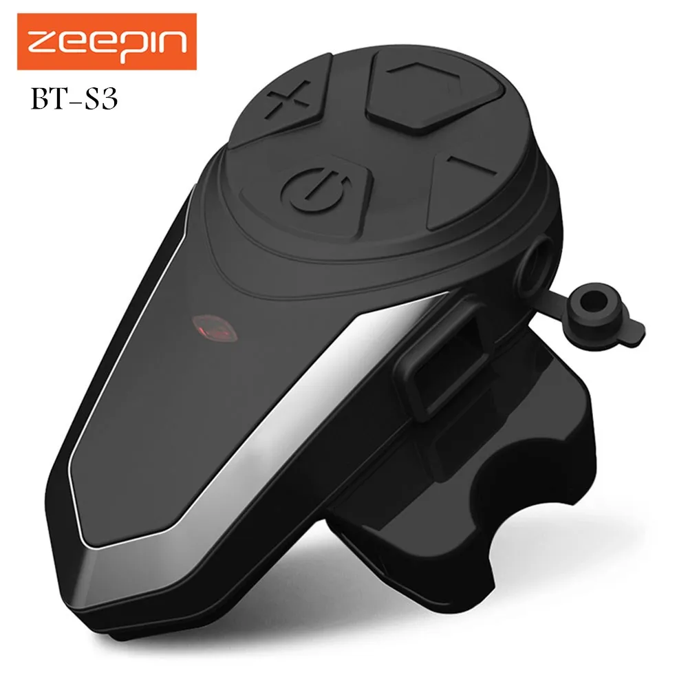 

Zeepin BT-S3 Motorcycle Intercom 1000m Helmet Headsets Wireless Bluetooth Interphone Handsfree Waterproof FM Radio