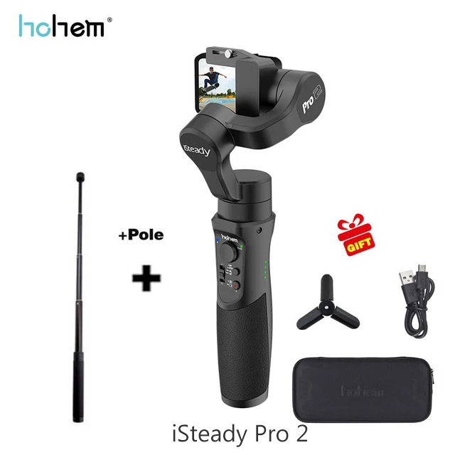 Go pro Gimbal Hohem iSteady Pro 2 ручной Стабилизатор Steadycam для GoPro Hero 7 6 Yi 4K SJCAM DJI Osmo Action gopro аксессуары - Цвет: add extend pole