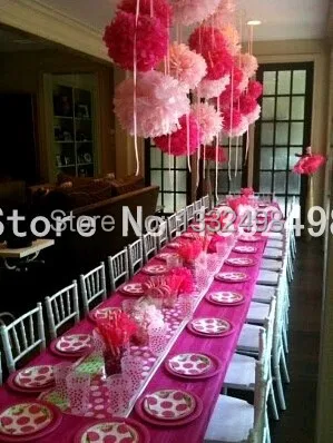 

250 pcs 16'' 40cm Tissue Paper Pom Poms Paper Flowers Ball Tea Party Birthday Supplies Wedding Decorations Home Decor Craft