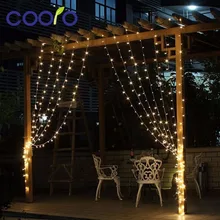 3 м x 3 м 300 светодиодный домашний наружный Праздничный Рождественский декоративный Свадебный Рождественский Сказочный занавес гирлянды вечерние гирлянды