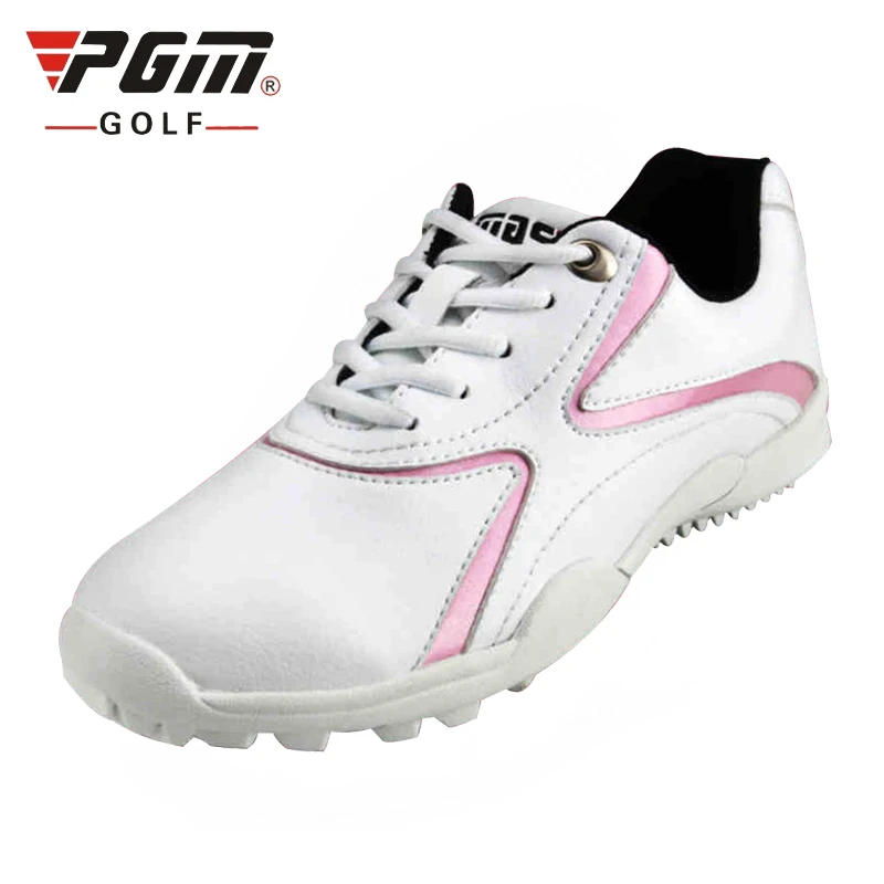 

Pgm Women Soft Leather Golf Shoes Lacce Up Breathable Sneakers Outdoor Without Spikes Sports Training Shoes AA10095