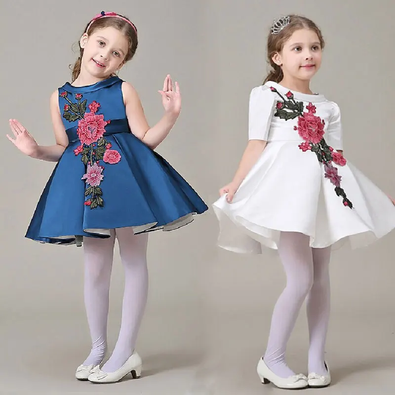 Buy Girl Dress With Flower Embroidery Sleeveless Party Dresses Girl Summer