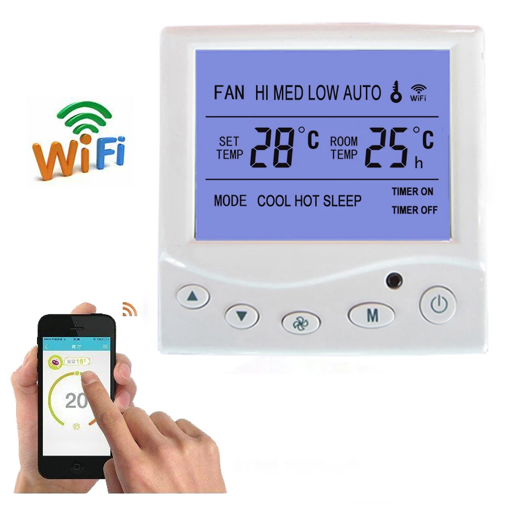 WiFi термостат центральный Кондиционер Вентилятор катушка FCU комнатный термостат охлаждение Отопление 9A температура дистанционное управление по смартфону