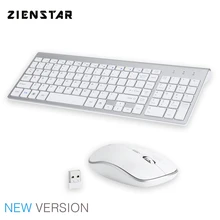 Zienstar английские буквы тонкий 2,4 г Беспроводной клавиатура Мышь комбинированные с USB приемник для настольных ПК, компьютер ПК, ноутбук, и умный ТВ