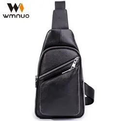 Wmnuo Для мужчин груди Сумки Пояса из натуральной кожи sling bag кожа коровы Многофункциональный небольшой мужской Сумки через плечо Модные